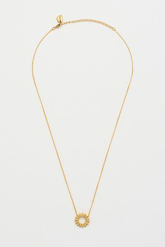 Modern Floral Necklace - Gold Plated