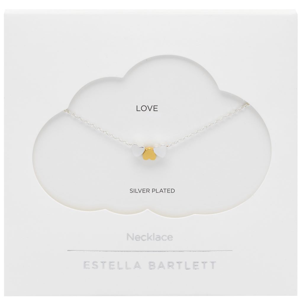 Multi Heart Bead Necklace - Silver Chain