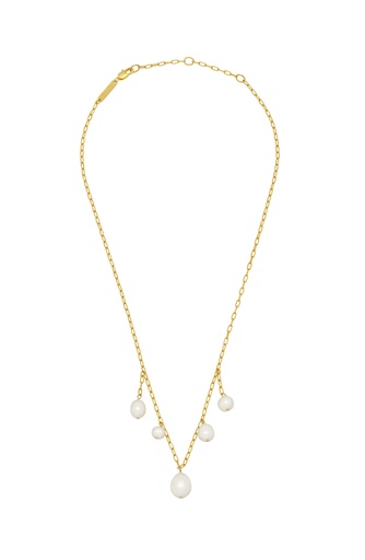 Multi Pearl Drop Necklace - Gold Plated