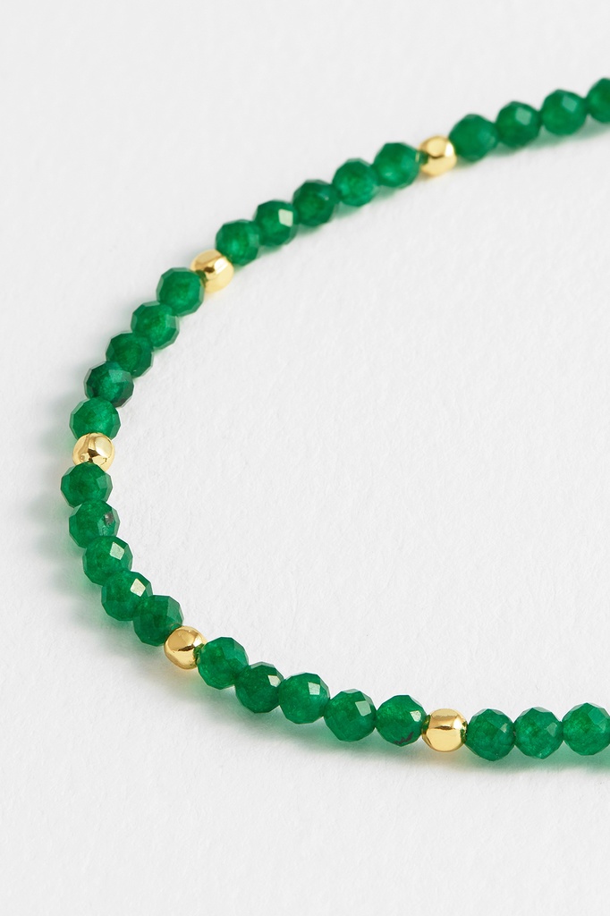 Faceted Green Agate Amelia Bracelet - Gold