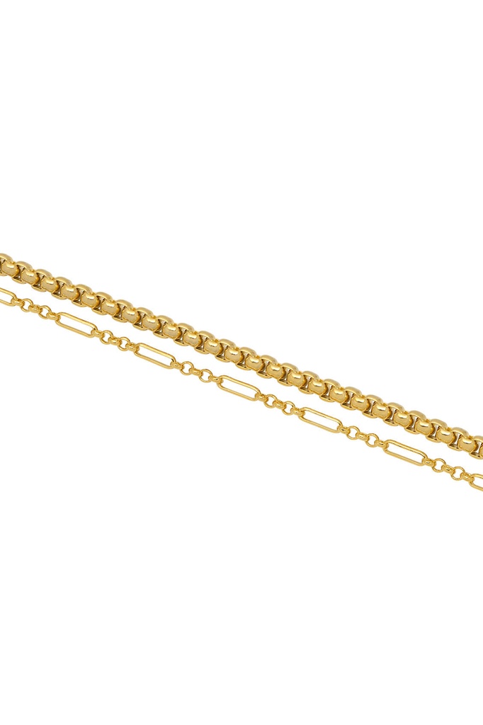 Double Layer Rope Detail Bracelet - Gold