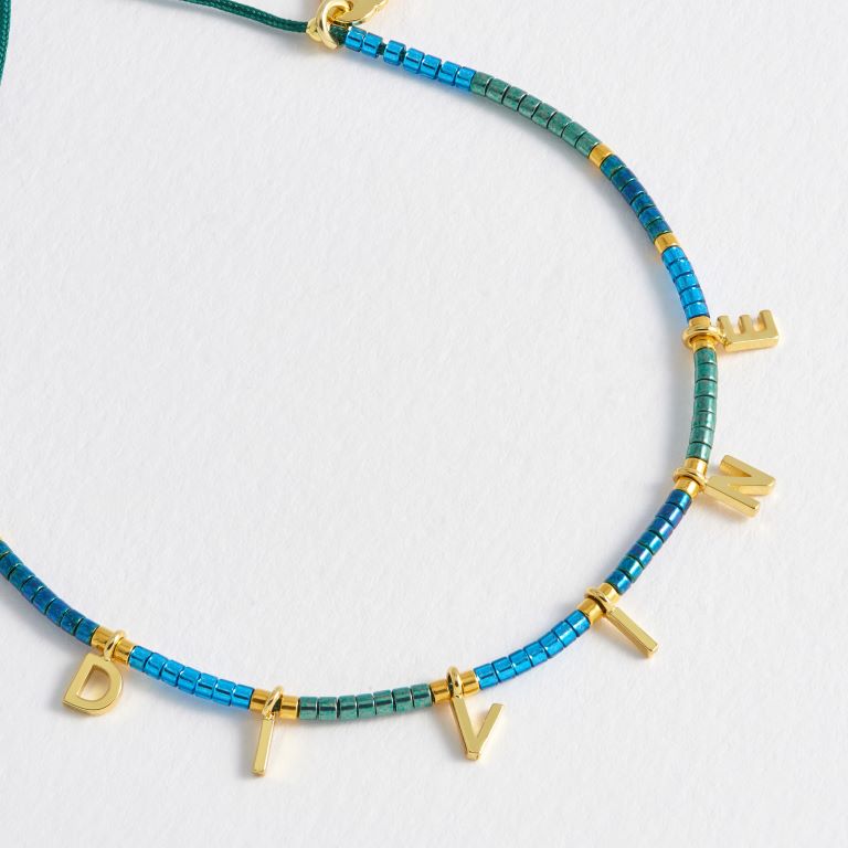 Blue Miyuki Divine Bracelet - Gold Plated