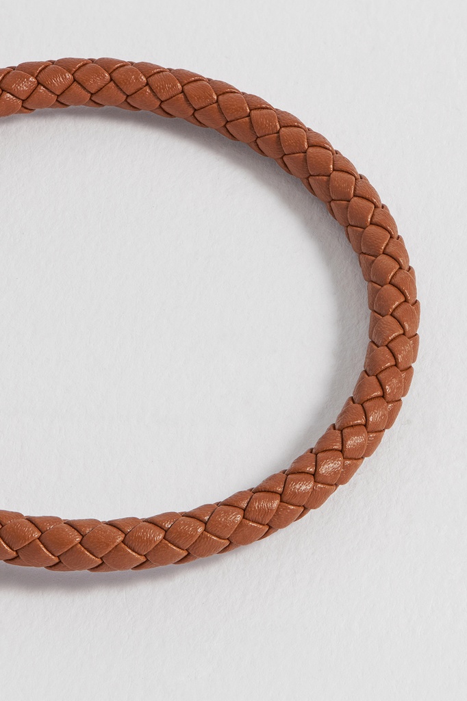 Caramel Brown Leather Cord Bracelet