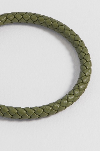 Khaki Leather Cord Bracelet