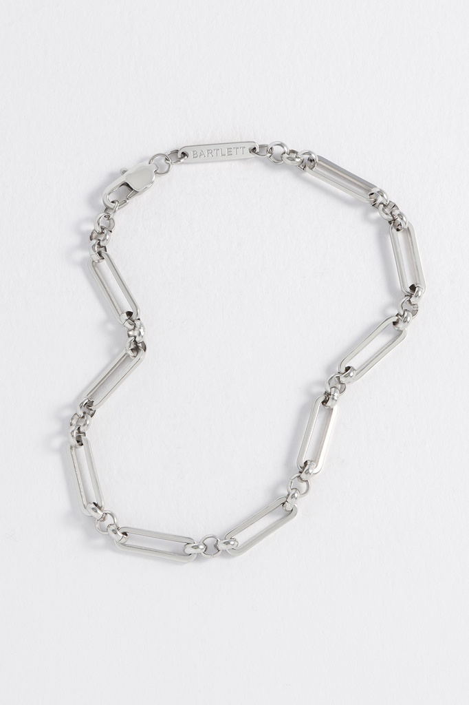 Mixed Paperclip Link Bracelet - Rhodium