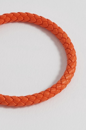 Orange Leather Cord Bracelet