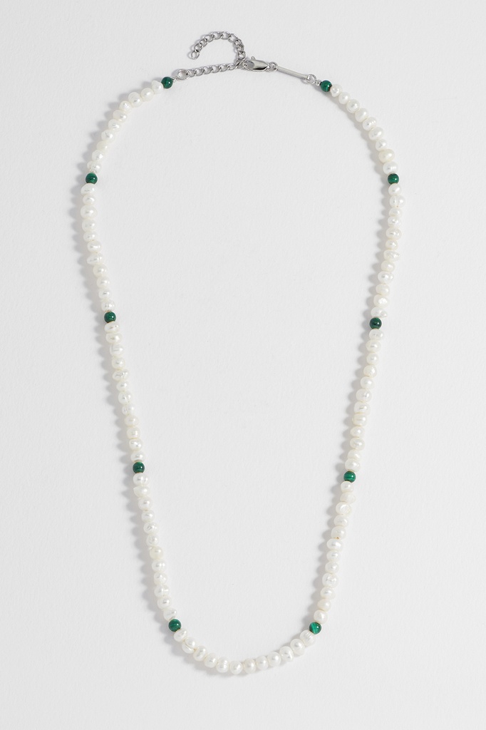 Pearl And Stone Beaded Necklace