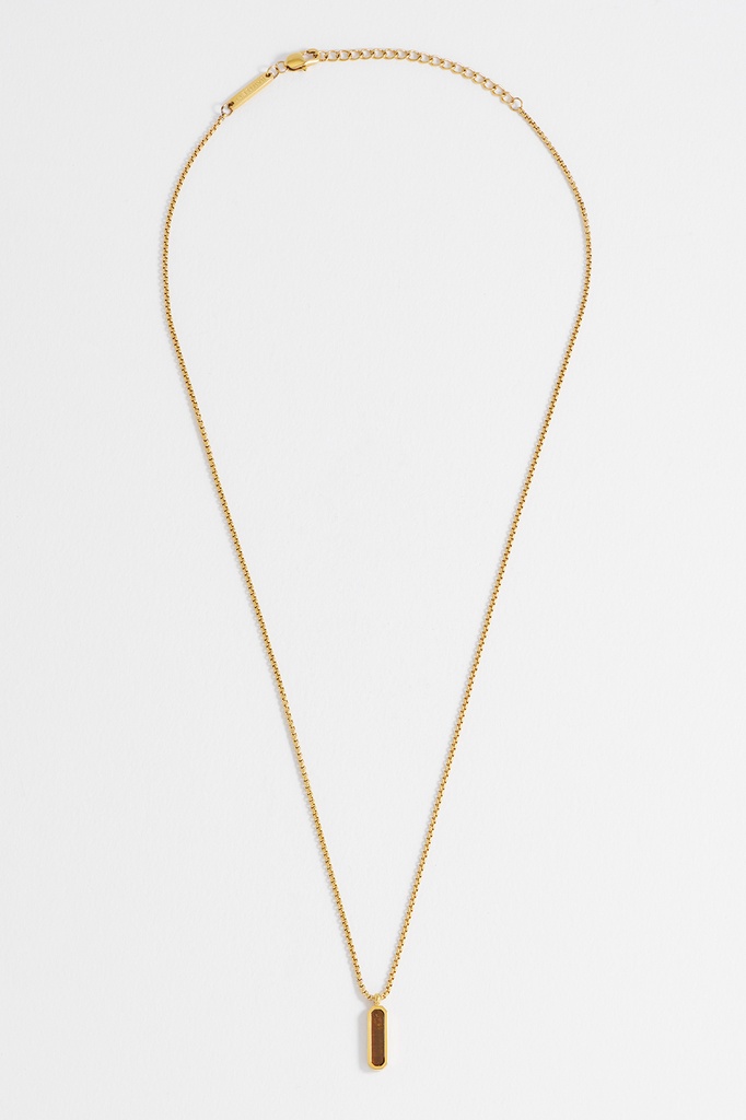 Tigers Eye Tag Necklace