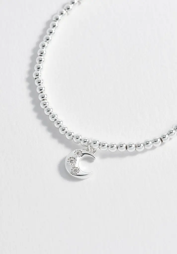 Moon CZ Stretch Sienna Bracelet - Silver Plated