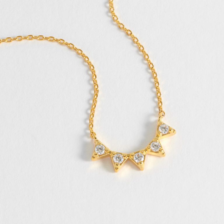 CZ Bunting Necklace - Gold Plated