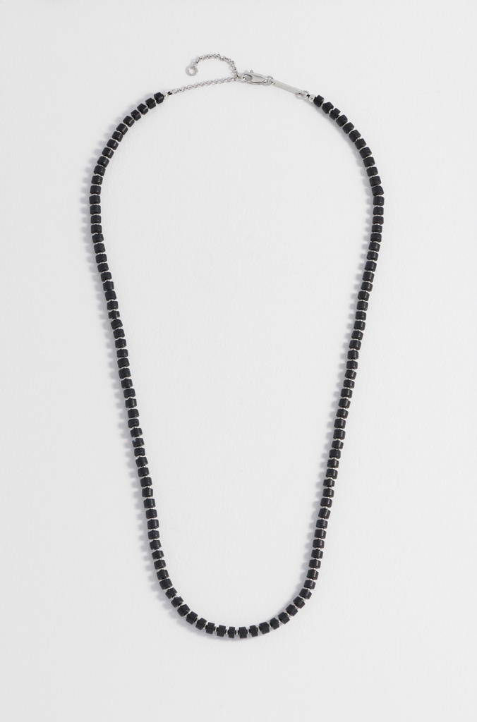 Matte Black Rondelle Necklace