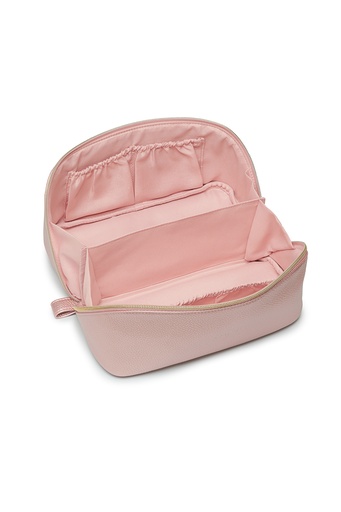 Lay Flat Cosmetic Bag - Metallic Blush