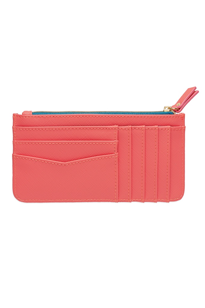 Long Card Purse - Coral