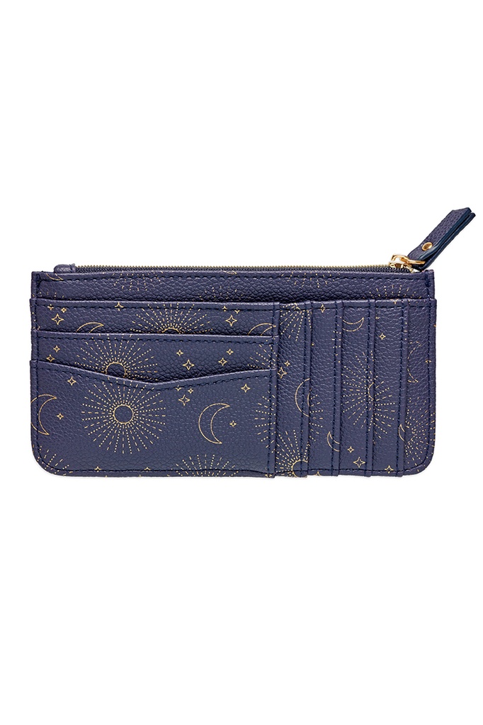 Long Card Purse - Navy Celestial