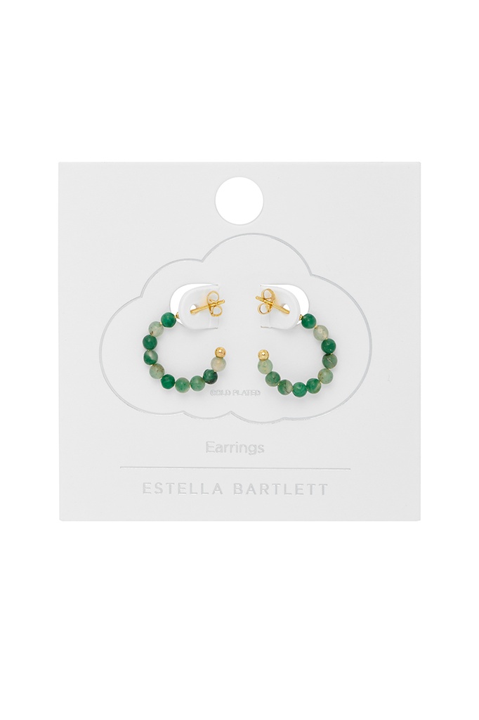 Green Agate Amelia Hoop Earrings