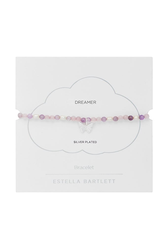 Purple And Pearl Butterfly Bracelet 