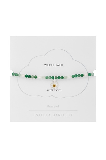 Green And Pearl Wildflower Bracelet