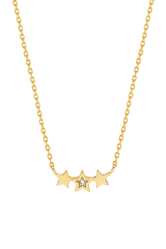 TRIPLE CZ STAR NECKLACE - Gold Plated