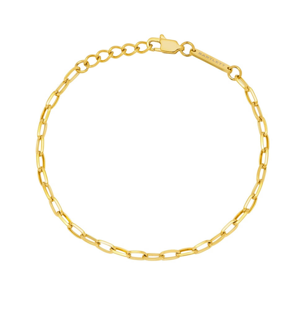 Paperclip Chain  Bracelet - Gold Finish