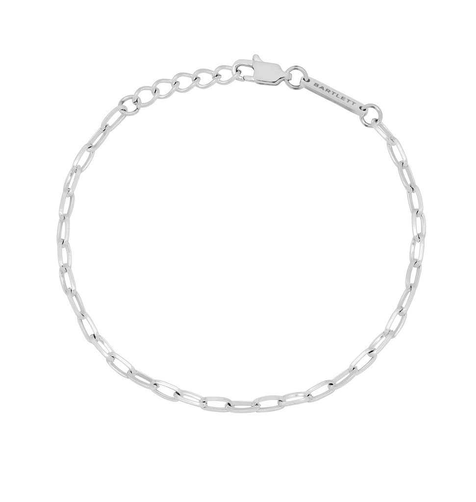 Paperclip Chain  Bracelet - Steel Finish