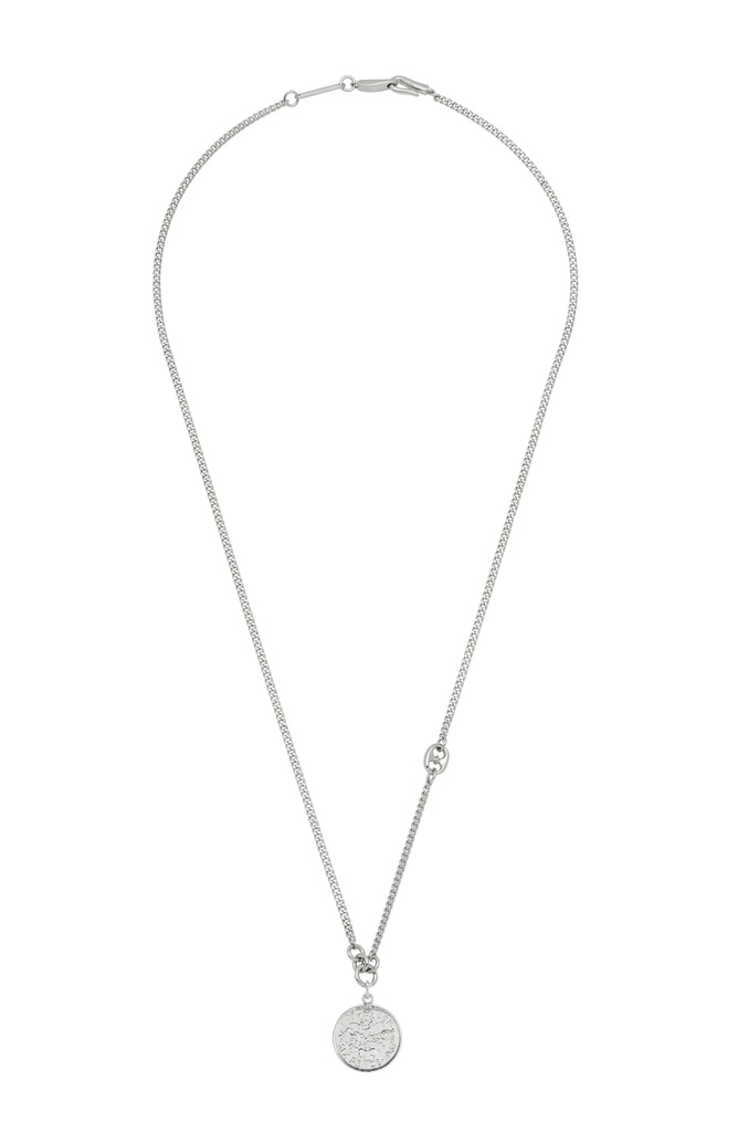 Rhodium Plated Coin Necklace