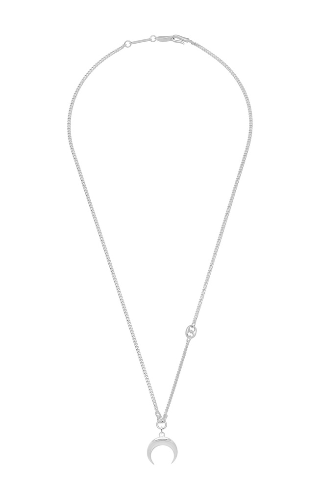 Rhodium Plated Horn Necklace