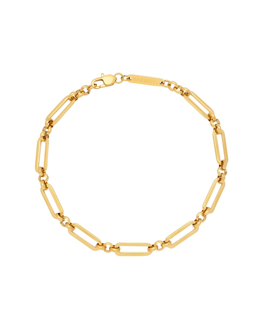 Mixed Paperclip Link Bracelet - Gold Plated