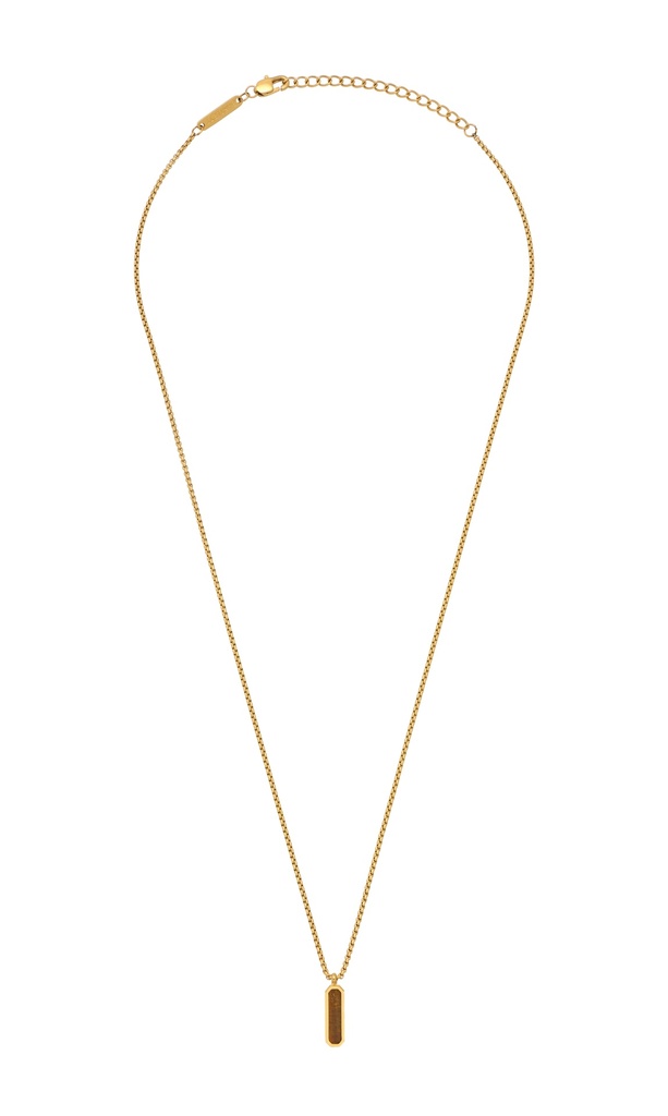 Tigers Eye Tag Necklace
