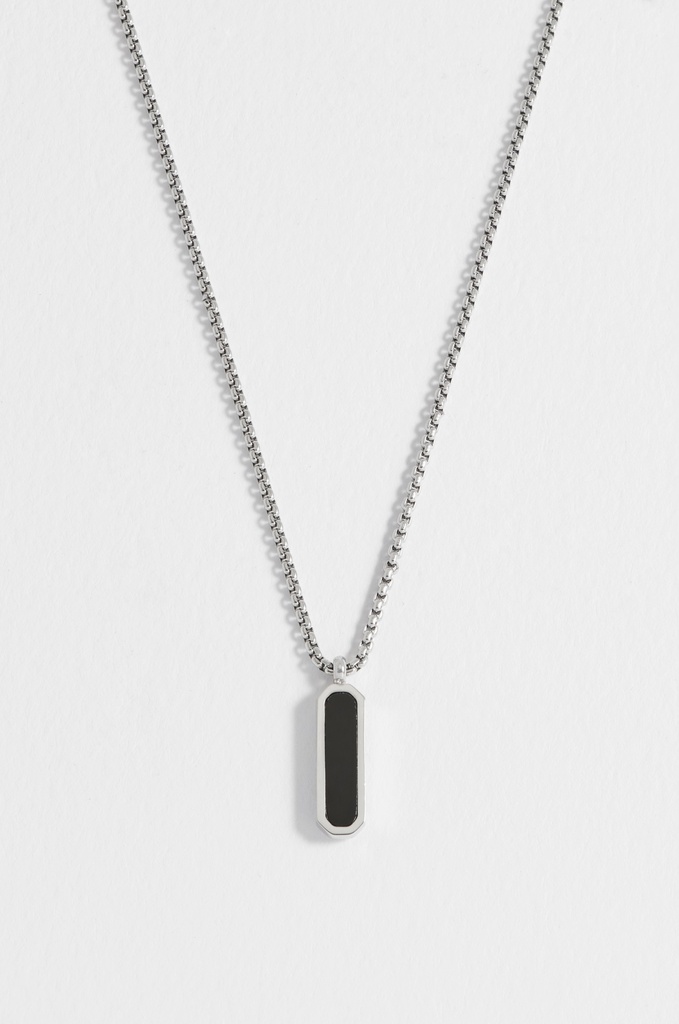 Black Onyx Tag Necklace
