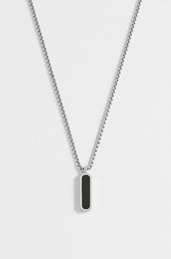 Black Onyx Tag Necklace