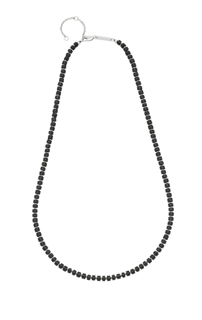 Matte Black Rondelle Necklace