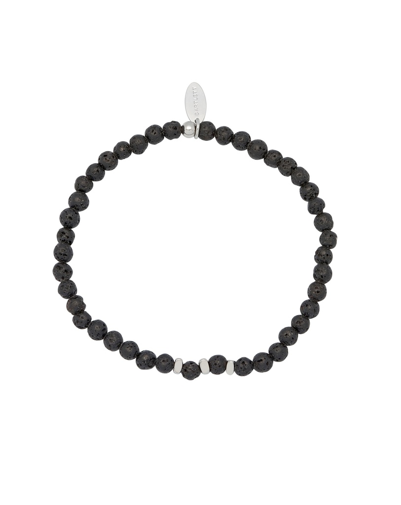 4mm Black Lava Beaded Bracelet