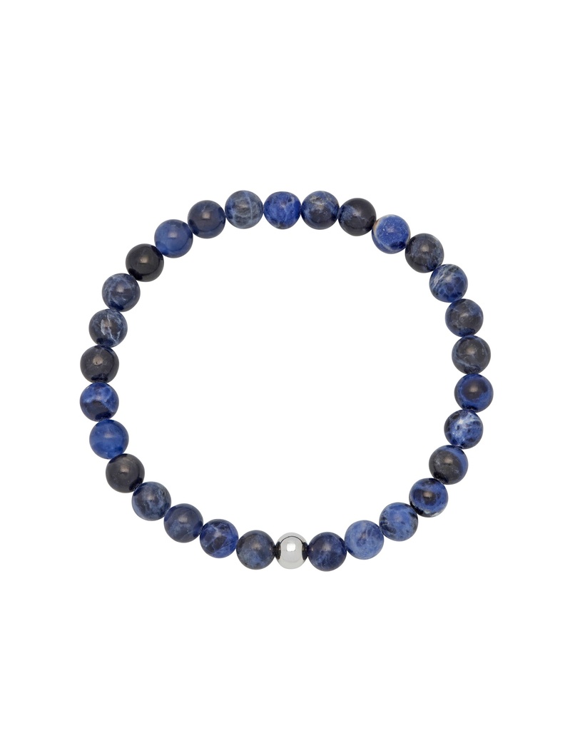 6mm Lapis Beaded Bracelet 