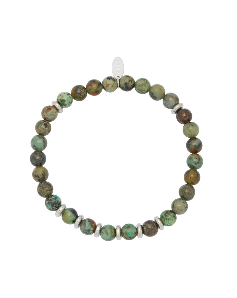 6mm Light Green Moss Beaded Bracelet