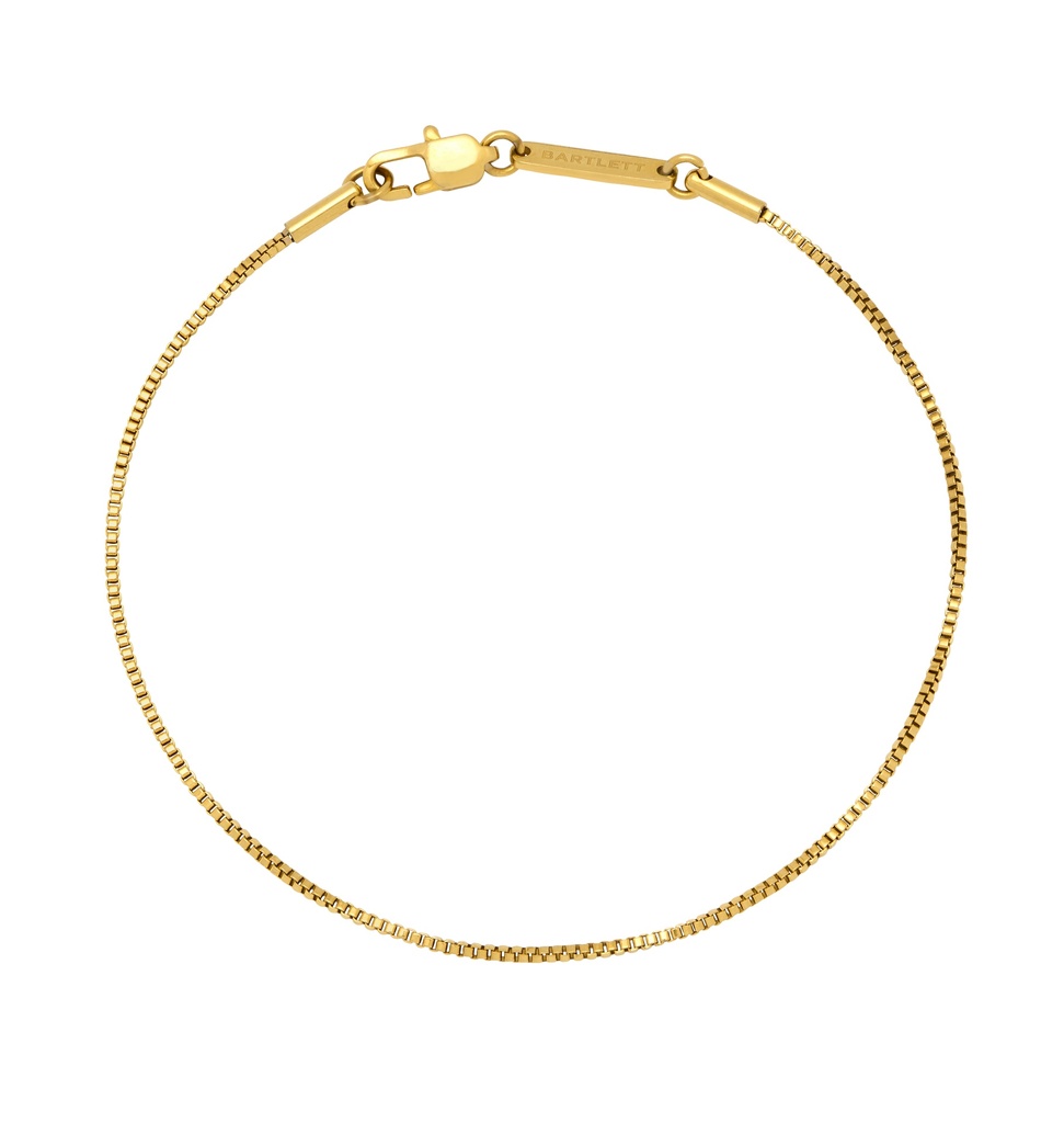 Box Chain 1.2Mm Bracelet - Gold Finish