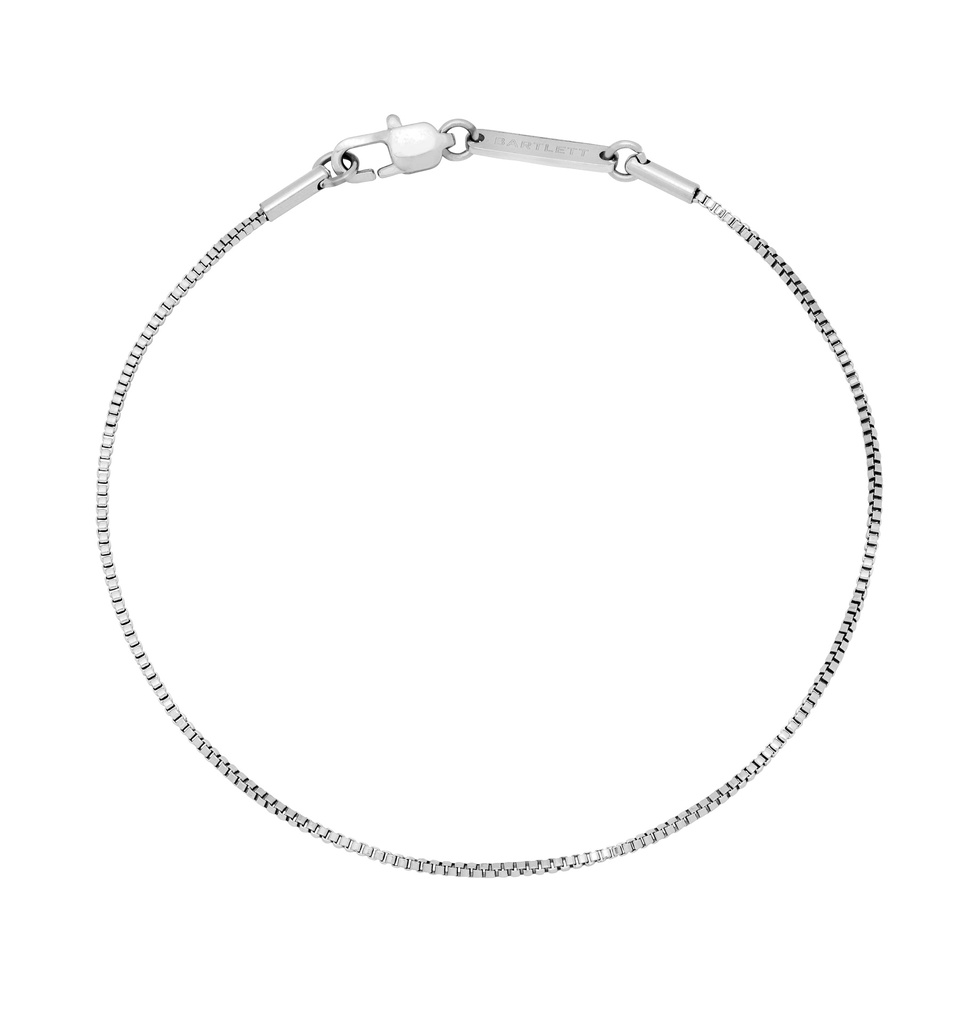 Box Chain 1.2Mm Bracelet - Steel Finish