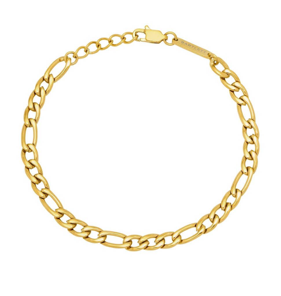 Figaro Chain Bracelet - Gold Finish