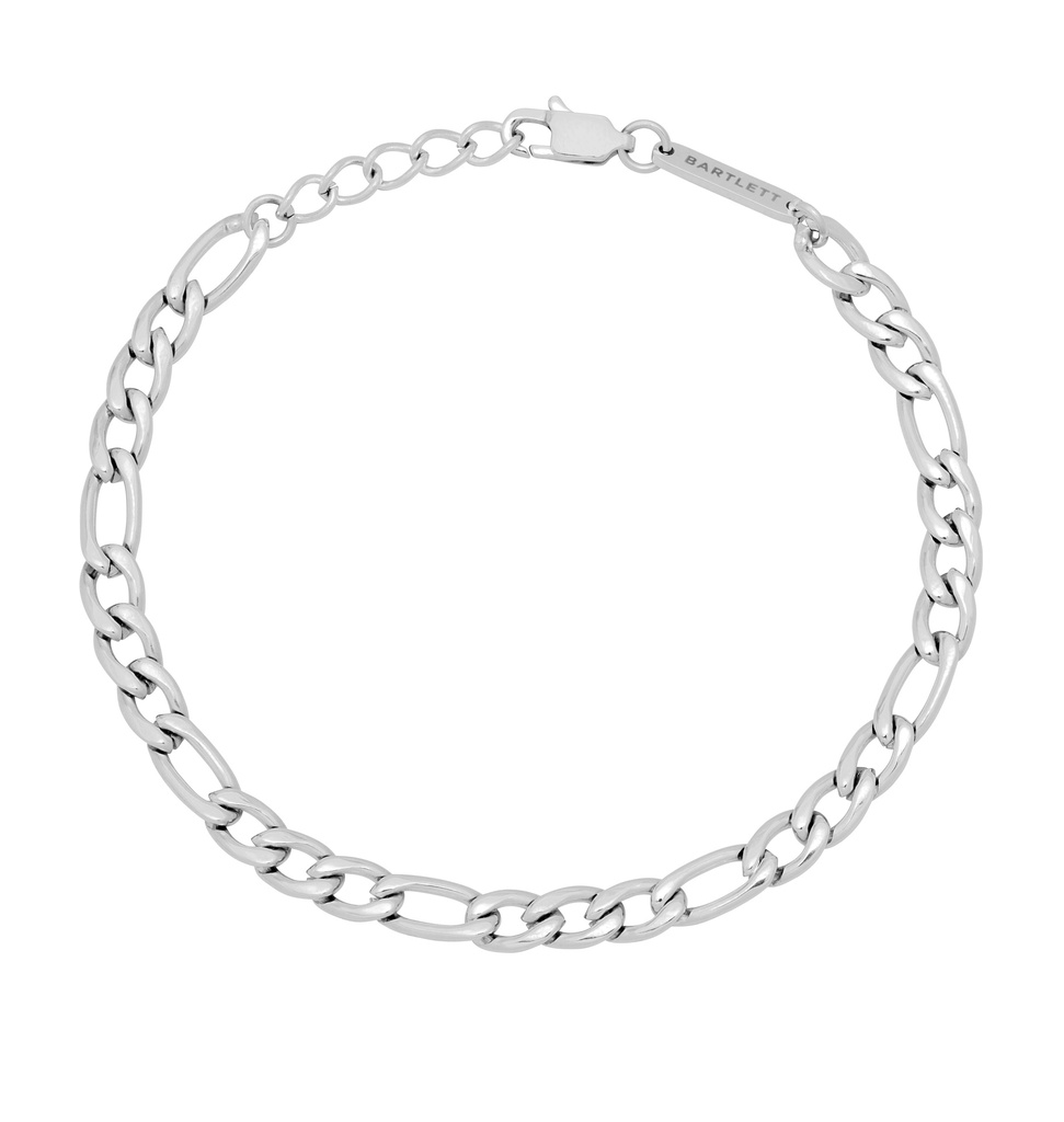 Figaro Chain Bracelet - Steel Finish