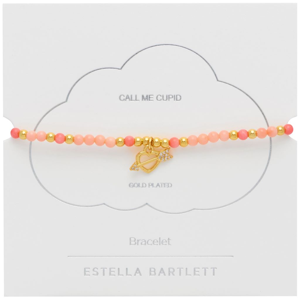 Cupid Heart Stretch Sienna Bracelet - Gold Plated