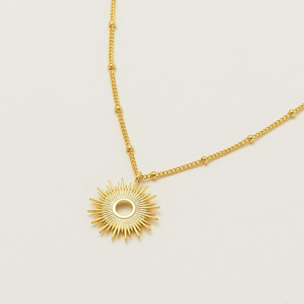 Full Sunburst Necklace - Gold Plated