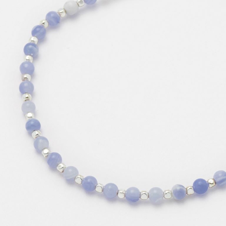 Amelia Bracelet - Silver Plated - Blue Lace Agate (Open Sell)