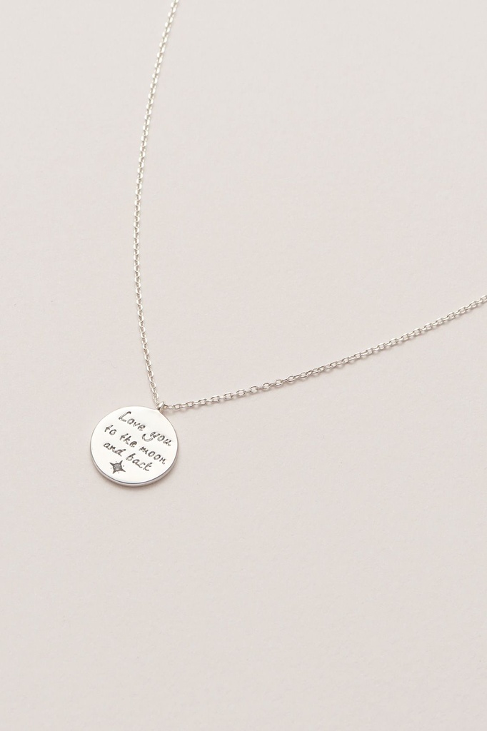 Love You To The Moon And Back Necklace - Silver Plated
