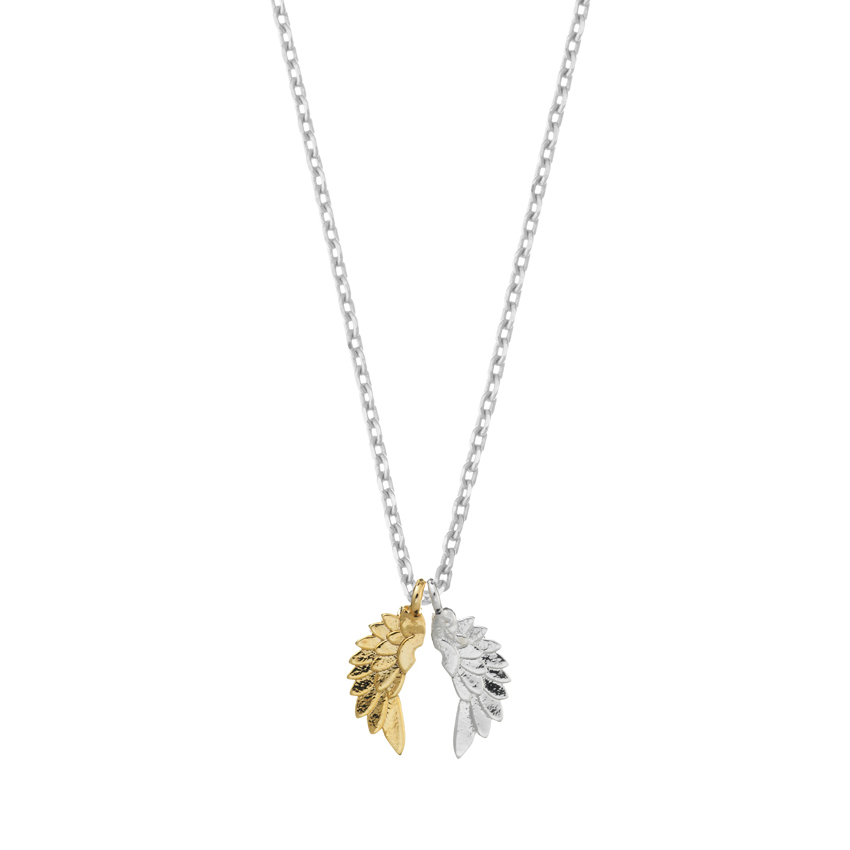 Wing Necklace - Silver And Gold Plated - She Believed She Could So She Did