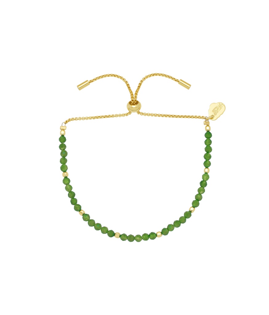 Faceted Green Agate Amelia Bracelet - Gold