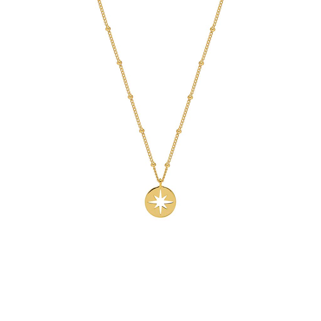 Starburst Disc Necklace - Gold Plated