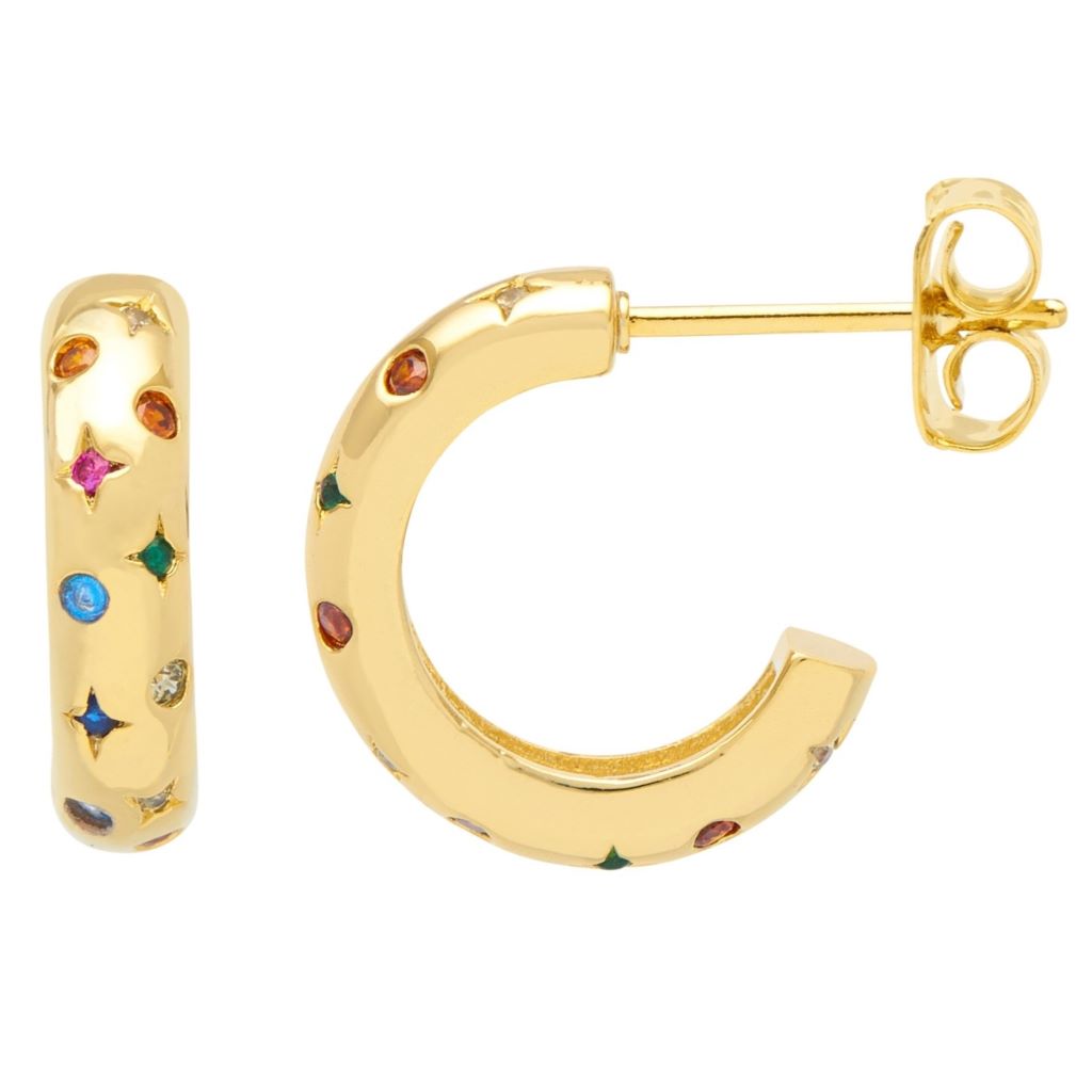 Multicolour Chubby Celestial Hoop - Gold Plated