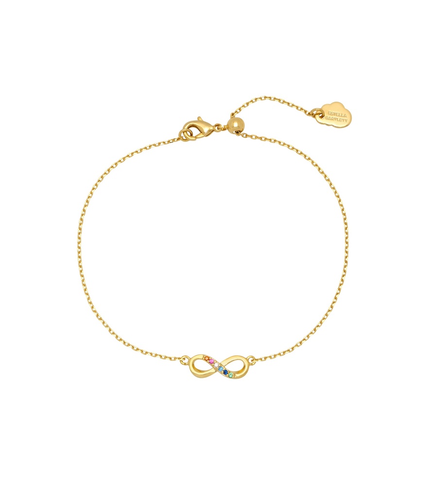 Mix Cz Infinity Bracelet - Gold Plated