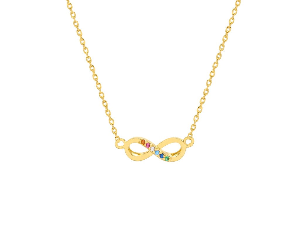 Multi CZ Infinity Necklace - Gold Plated