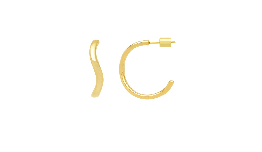 Gentle Wave Hoop - Gold Plated