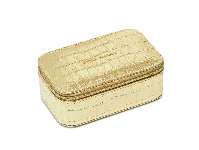 Mini Jewellery Box - Gold Croc